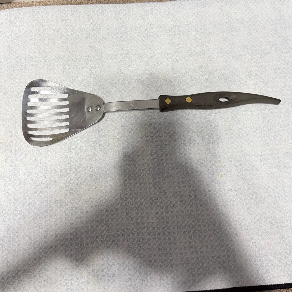 Stainless Steel Slotted Spatula with Wooden Handle